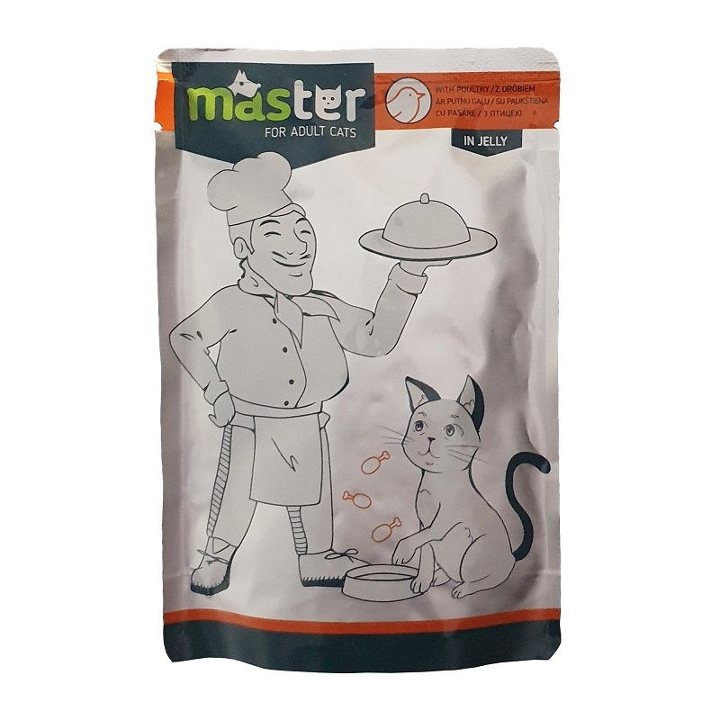 Master Adult Cat Poultry Πουλερικα In Jelly 80Gr