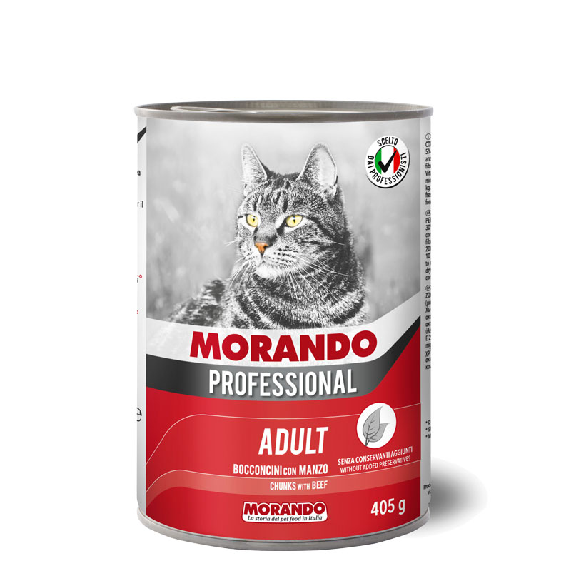 Morando Professional Cat Adult Κομματάκια Βοδινό Κονσέρβα 405Gr