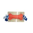 Pet Interest Natural Loofah Puppy Toy Bone With Rope Dog & Roddent Οδοντικό Παιχνίδι 16Cm