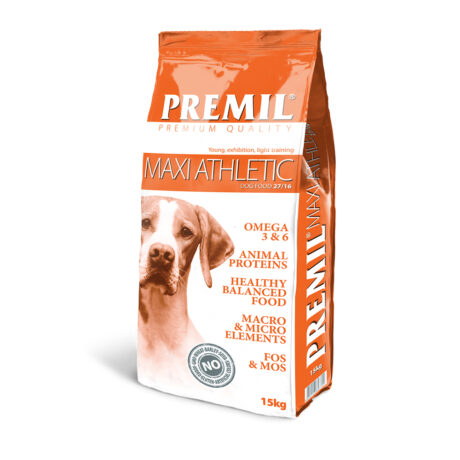 Premil Premium Maxi Athletic Ξηρά Τροφή Σκύλου με Κοτόπουλο, Χοιρινό & Βοδινό 15kg
