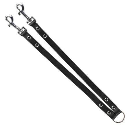 Trixie Διπλός Σύνδεσμος Δερμάτινος Μαύρος Medium/Large 35cm/18mm