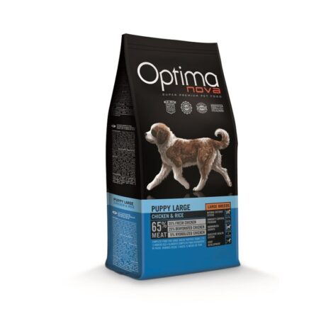 Optima Nova Puppy Large Chicken & Rice Ξηρά Τροφή Κουταβιού με Κοτόπουλο & Ρύζι 12kg