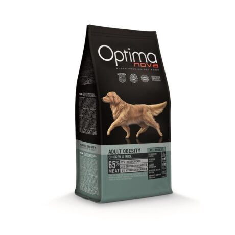 Optima Nova Adult Obesity Chicken & Rice Ξηρά Τροφή Σκύλου με Κοτόπουλο & Ρύζι 12kg
