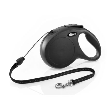 Flexi Classic Long Αυξομειούμενος Οδηγός Κορδόνι 8m έως 20kg Μαύρο Medium