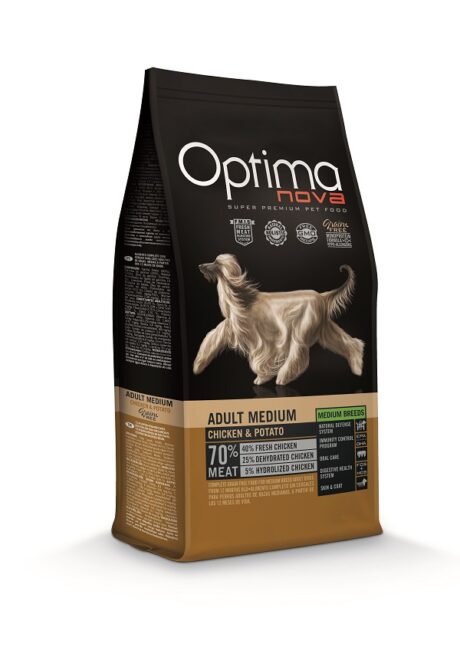 Optima Nova Adult Medium Chicken & Potato Ξηρά Τροφή Σκύλου Χωρίς Σιτηρά με Κοτόπουλο & Πατάτα 12kg