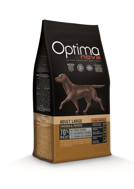 Optima Nova Adult Large Chicken & Potato Ξηρά Τροφή Σκύλου με Κοτόπουλο & Πατάτα Χωρίς Σιτηρά 12kg