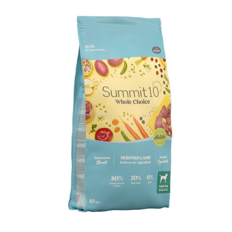 Summit10 Whole Choice Ολιστική Ξηρά Τροφή Χωρίς Σιτηρά με Φρέσκο Αρνί για Ενήλικους Σκύλους 10kg