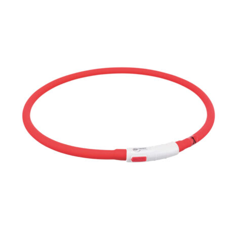 Trixie Λαμπερό Κολάρο Φακός Δακτύλιος USB XSmall/XLarge Κόκκινο 70cm/10mm