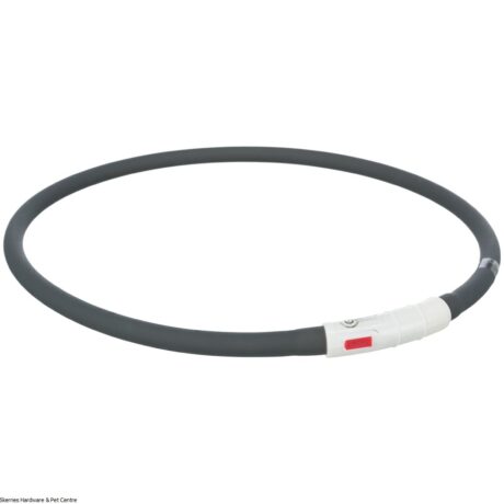 Trixie Λαμπερό Κολάρο Φακός Δακτύλιος USB XSmall/XLarge Μαύρο 70cm/10mm