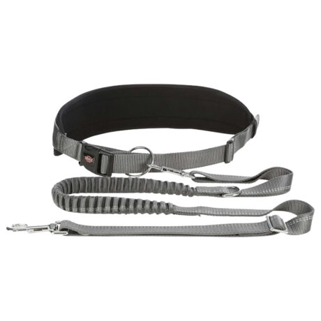 Trixie Ζώνη Μέσης με Λουρί για Jogging Medium Μαύρη 120-150cm/75-120cm