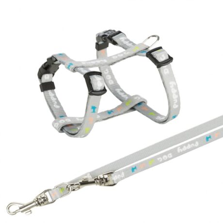Trixie Junior Σετ Κουταβιών Οδηγός & Σαμαράκι Γκρι 23-34cm/8mm - 2m