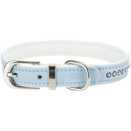 Trixie Active Comfort Περιλαίμιο με Διακοσμητικές Πέτρες Δερμάτινο Γαλάζιο XXSmall/XSmall 17-21cm/12mm