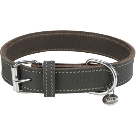 Trixie Rustic Περιλαίμιο με Παχύ Δέρμα Γκρι XSmall/Small 27-34cm/18mm