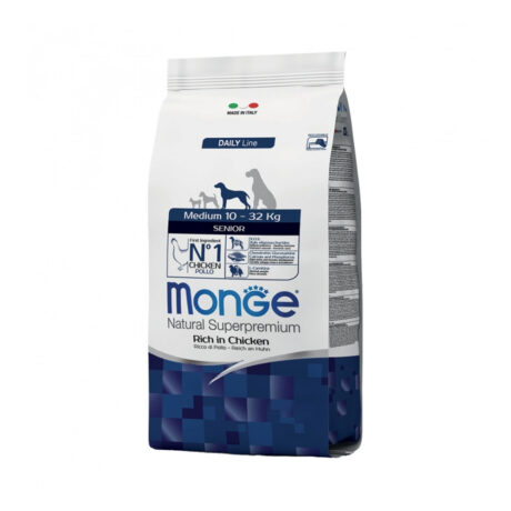 Monge Senior Medium Ξηρά Τροφή Σκύλου Κοτόπουλο 12kg