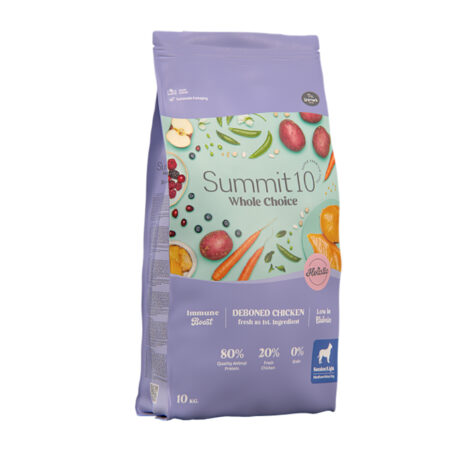 Summit10 Whole Choice Ολιστική Ξηρά Τροφή Χωρίς Σιτηρά με Φρέσκο Κοτόπουλο για Ηλικιωμένους & Στειρωμένους Σκύλους 10kg