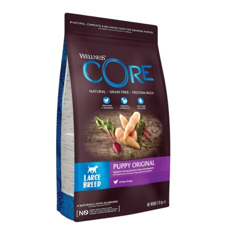 Wellness Core Puppy Original Large Breed Ξηρά Τροφή Κουταβιού Γαλοπούλα & Κοτόπουλο Χωρίς Σιτηρά 10kg