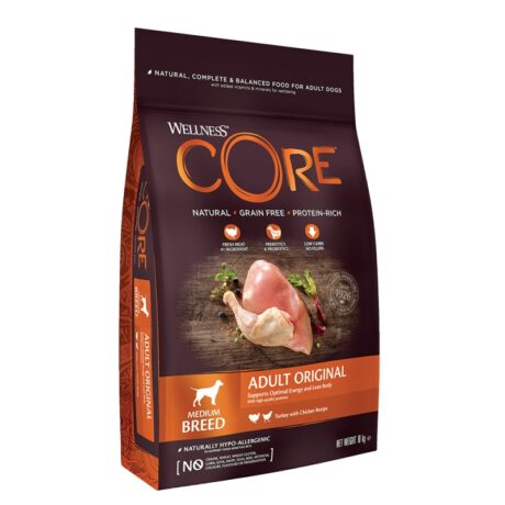 Wellness Core Adult Original Medium Breed Ξηρά Τροφή Σκύλου Γαλοπούλα & Κοτόπουλο Χωρίς Σιτηρά 10kg