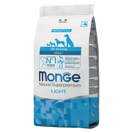 Monge Adult Light Ξηρά Τροφή Σκύλου Σολομός και Ρύζι 12kg