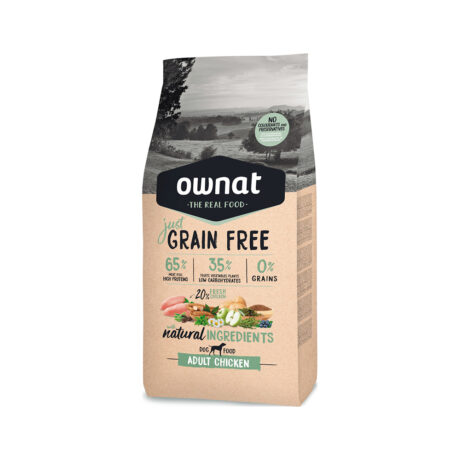 Ownat Just Grain Free Adult Ξηρά Τροφή Σκύλου Χωρίς Σιτηρά με Κοτόπουλο 14kg