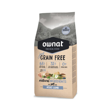 Ownat Just Grain Free Adult Ξηρά Τροφή Σκύλου Χωρίς Σιτηρά με Αρνί 14kg