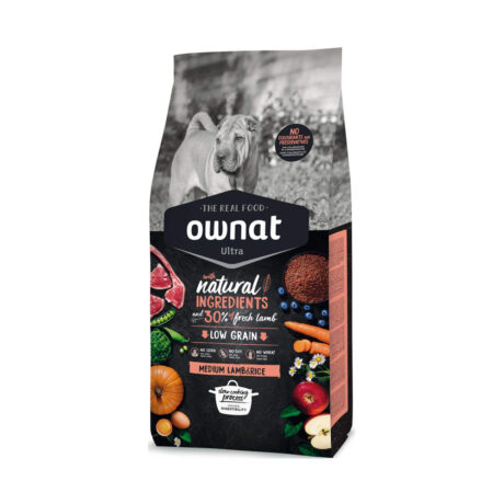 Ownat Ultra Medium Adult Lamb & Rice Ξηρά Τροφή Σκύλου με Αρνί & Ρύζι 14kg