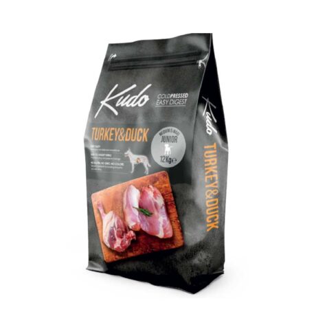 Kudo Μedium & Maxi Junior Turkey & Duck Ξηρά Τροφή Σκύλου με Γαλοπούλα & Πάπια 14kg (12 + 2kg Δώρο)