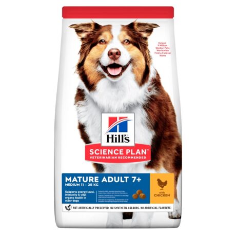 Hill's Science Plan Adult Mature Medium Ξηρά Τροφή Σκύλου Κοτόπουλο 14kg (11kg + 3kg Δώρο)