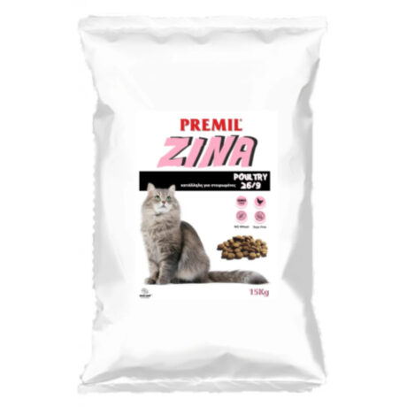 Premil Cat Food Zina Ξηρά Τροφή Γάτας με Κοτόπουλο & Συκώτι 15kg