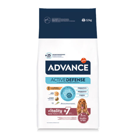 Advance Dog Senior Medium Ξηρά Τροφή Σκύλου με Κοτόπουλο 12kg