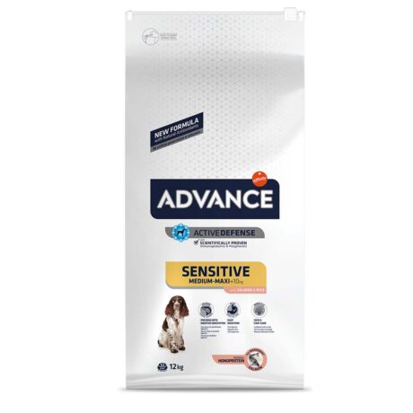 Advance Dog Sensitive Med/Max Salmon & Rice Ξηρά Τροφή Σκύλου με Σολομό & Ρύζι 12kg