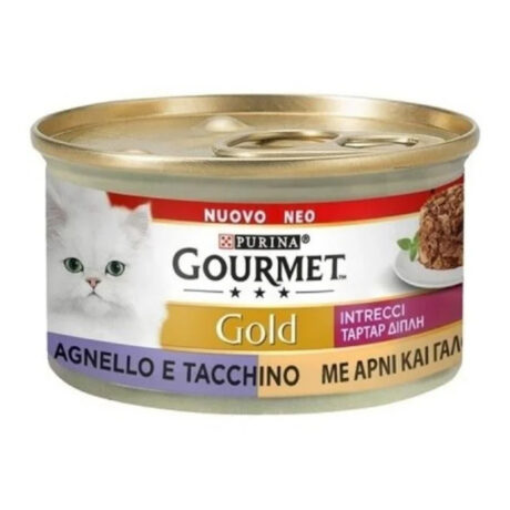 Purina Gourmet Double Pleasure Κονσέρβα Γάτας με Αρνί & Γαλοπούλα 85gr