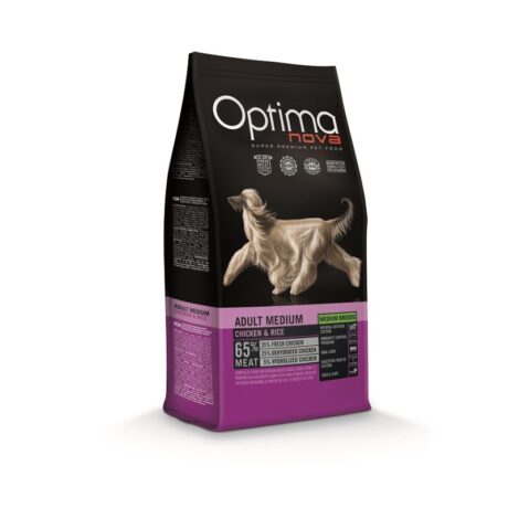 Optima Nova Adult Medium Chicken & Rice Ξηρά Τροφή Σκύλου με Κοτόπουλο & Ρύζι 2kg