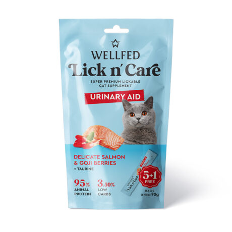 WellFed Lick 'n' Care Urinary Aid Λιχουδιά για Γάτες με Σολομό & Goji Berries 90gr