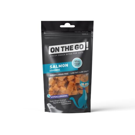 On The Go Λιχουδιές Γάτας Μπουκιές Σολομού 25gr