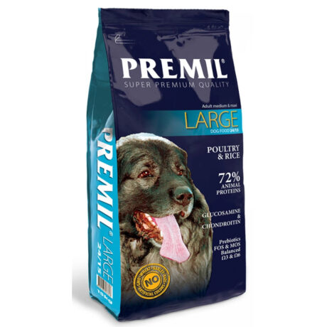 Premil Adult Large Poultry & Rice Ξηρά Τροφή Σκύλου με Πουλερικά & Ρύζι 15kg