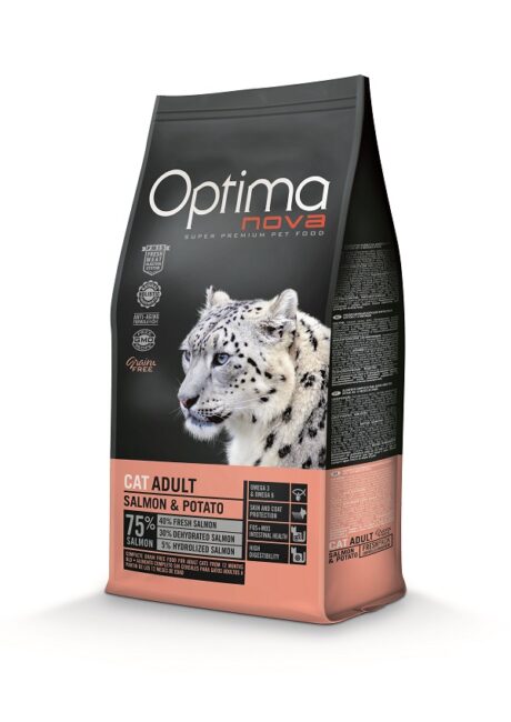 Optima Nova Adult Ξηρά Τροφή Γάτας Χωρίς Σιτηρά με Σολομό & Πατάτα 2kg