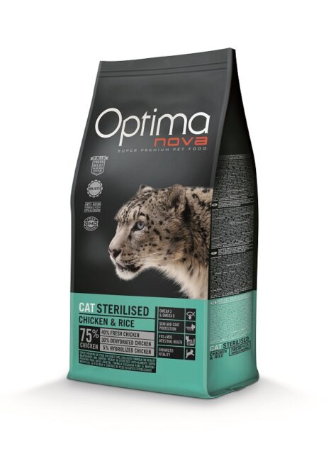 Optima Nova Adult Sterilised Ξηρά Τροφή Στειρωμένης Γάτας Κοτόπουλο & Ρύζι 2kg