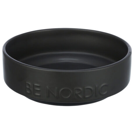 Trixie Be Nordic Πιάτο Κεραμικό με Λαστιχένιο Δαχτύλιο Μαύρο 500ml/16cm