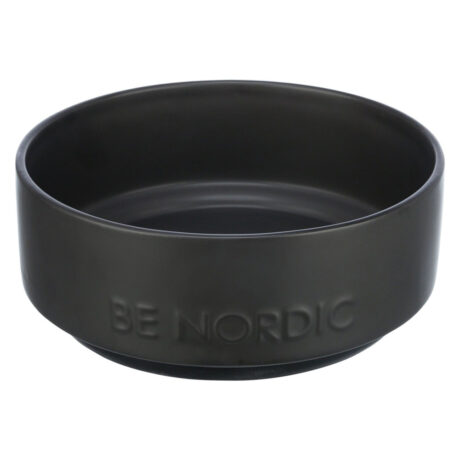 Trixie Be Nordic Πιάτο Κεραμικό με Λαστιχένιο Δαχτύλιο Μαύρο 1.2lt/18cm