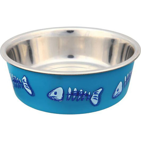 Trixie Πιάτο Ανοξείδωτο με Πλαστική Επένδυση 250ml/12cm