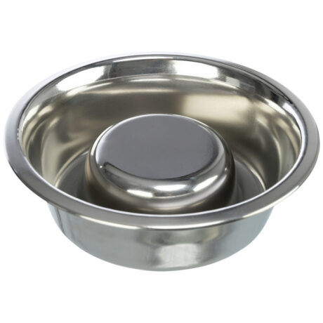 Trixie Πιάτο Ανοξείδωτο με Σιλικόνη Άσπρο 750ml/17cm