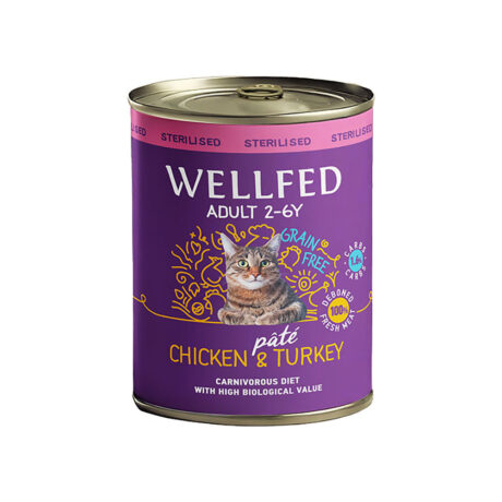 Wellfed Κονσέρβα Στειρωμένης Γάτας Κοτόπουλο & Γαλοπούλα 800gr