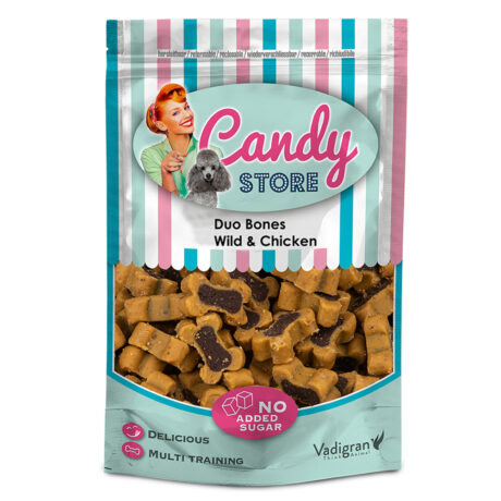 Vadigran Candy Duo Bones Μαλακές Λιχουδιές Ελαφιού & Κοτόπουλο για Σκύλους 180gr