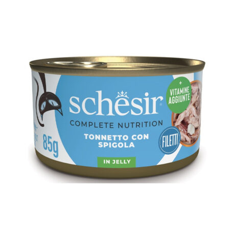 Schesir Κονσέρβα Γάτας Ζελέ με Τόνο και Λαβράκι 85gr