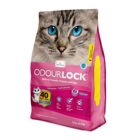 Intersand Odourlock Baby Powder Cat Litter Άμμος Υγιεινής Γάτας με Άρωμα Πούδρας 12kg
