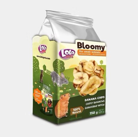 Lolo Pets Vita Herbal Banana Chips Λιχουδιά Τρωκτικών 150gr