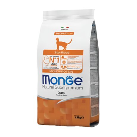 Monge Adult Monoprotein Ξηρά Τροφή Μονοπρωτεϊνική Στειρωμένης Γάτας Πάπια 1.5kg