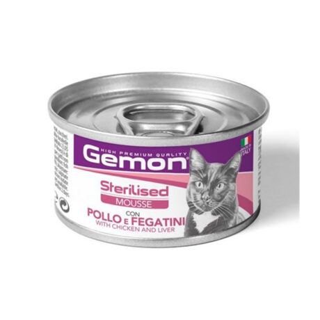 Gemon Sterilised Cat Mousse Chicken Liver Κονσέρβα Γάτας με Κοτόπουλο & Συκώτι 85gr