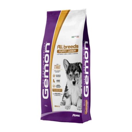 Gemon Puppy & Junior All Breeds Ξηρά Τροφή για Κουτάβια με Ρύζι & Κοτόπουλο 15kg
