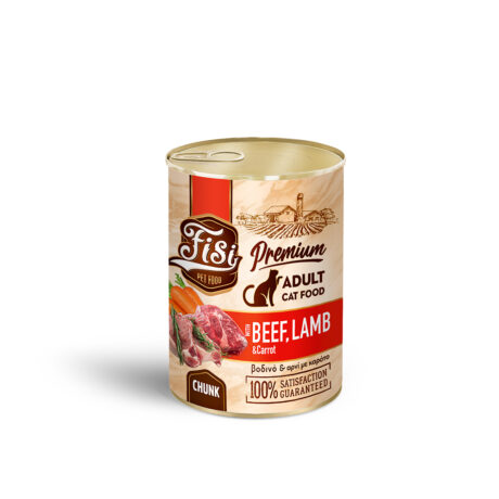 Fisi Cat Adult Βοδινό με Αρνί & Καρότο σε Σάλτσα 400gr